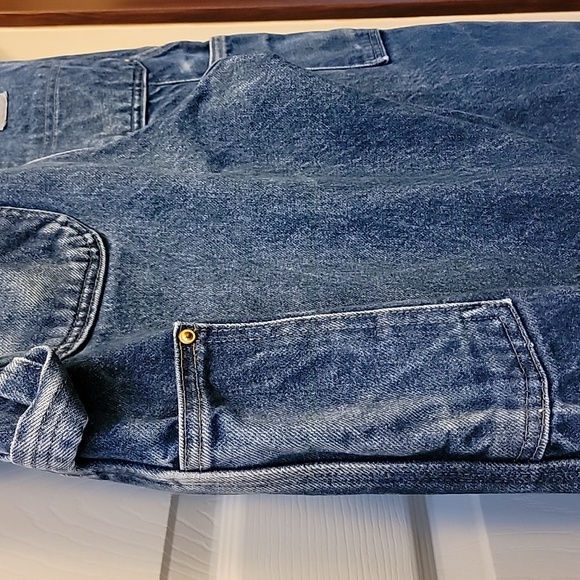 Carhartt Blue Double Knee Carpenter Cotton Duck Work Jeans 32 X 31.5 - Picture 11 of 16